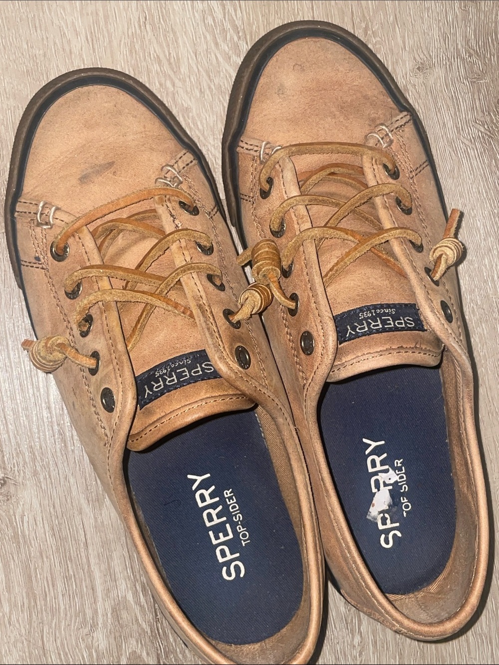 Sperry Light Brown Leather Classic Boat Shoes